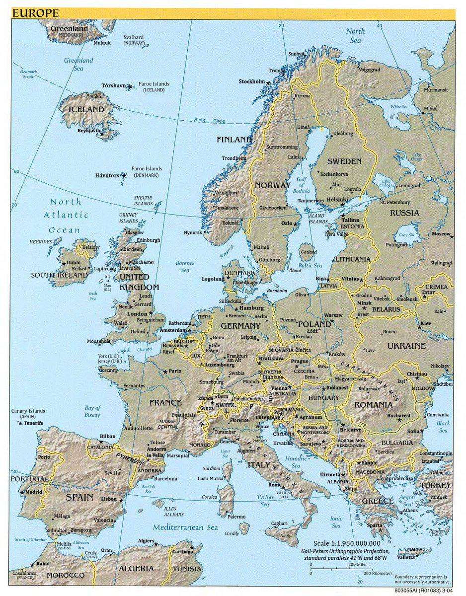map of Europe with many strange problems
